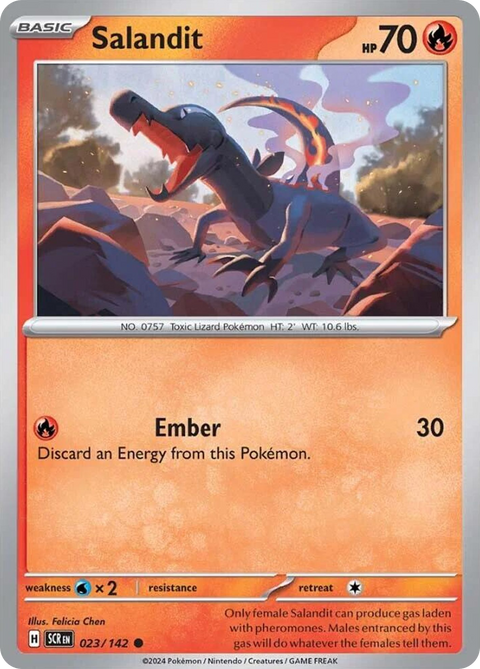 Salandit 23 Stellar Crown Pokémon card