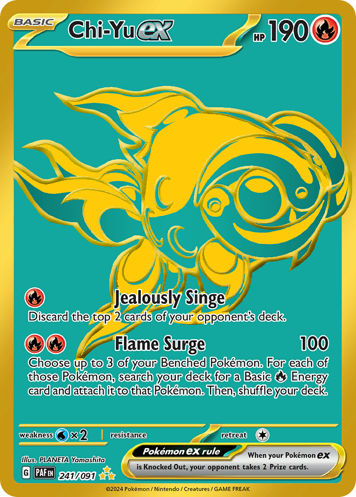 Chi-Yu ex 241 Paldean Fates Pokémon card
