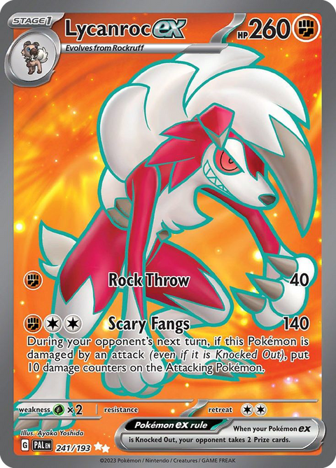 Lycanroc ex 241 Paldea Evolved Pokémon card