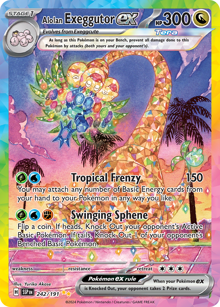 Alolan Exeggutor ex 242 Surging Sparks Pokémon card
