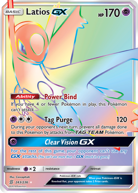 Latios-GX 243 Unified Minds Pokémon card