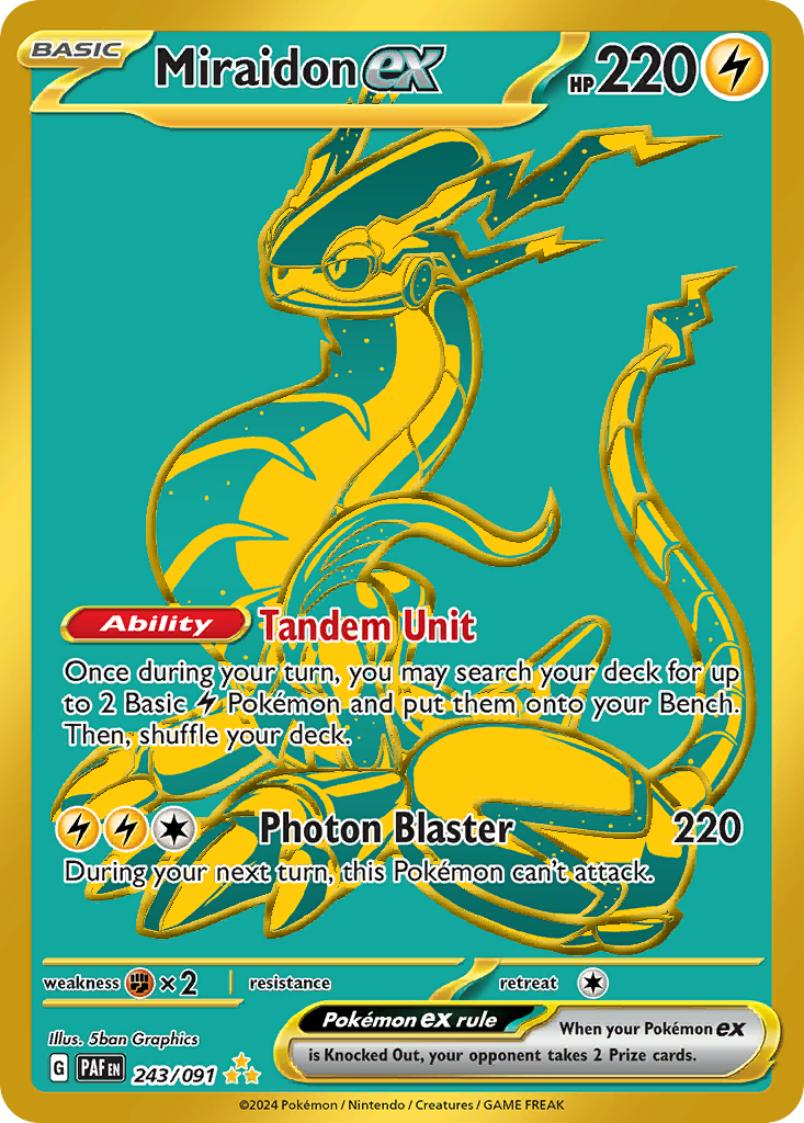 Miraidon ex 243 Paldean Fates Pokémon card