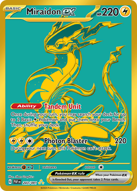 Miraidon ex 243 Paldean Fates Pokémon card