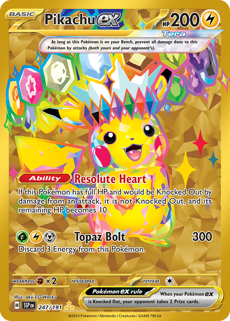 Pikachu ex 247 Surging Sparks Pokémon card