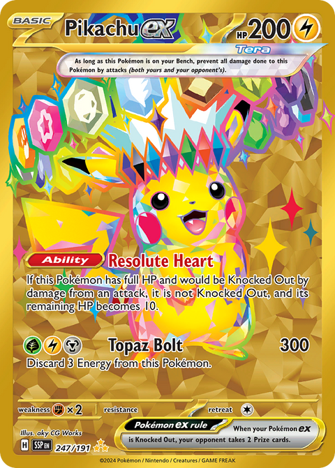 Pikachu ex 247 Surging Sparks Pokémon card