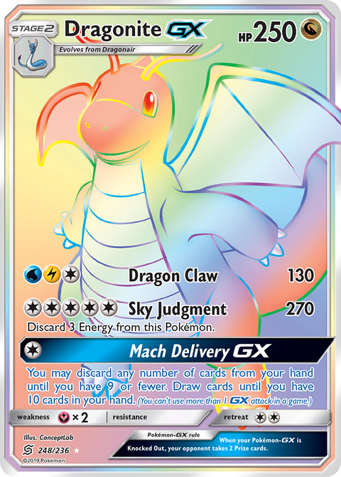 Dragonite-GX 248 Unified Minds Pokémon card