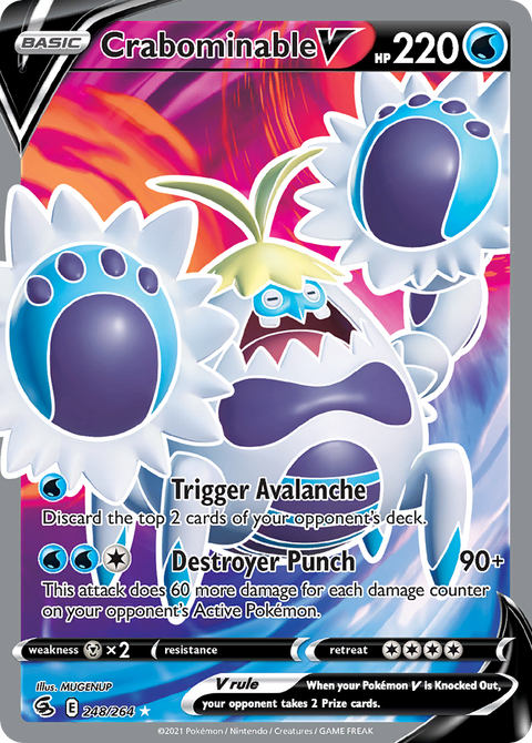 Crabominable V 248 Fusion Strike Pokémon card