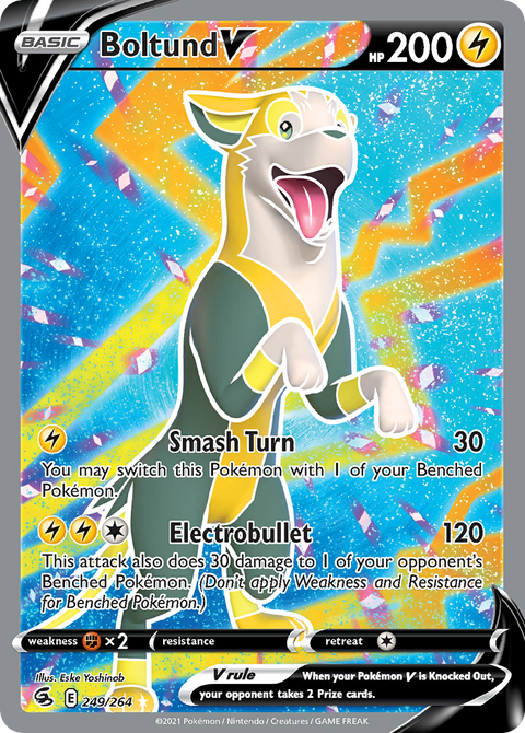 Boltund V 249 Fusion Strike Pokémon card
