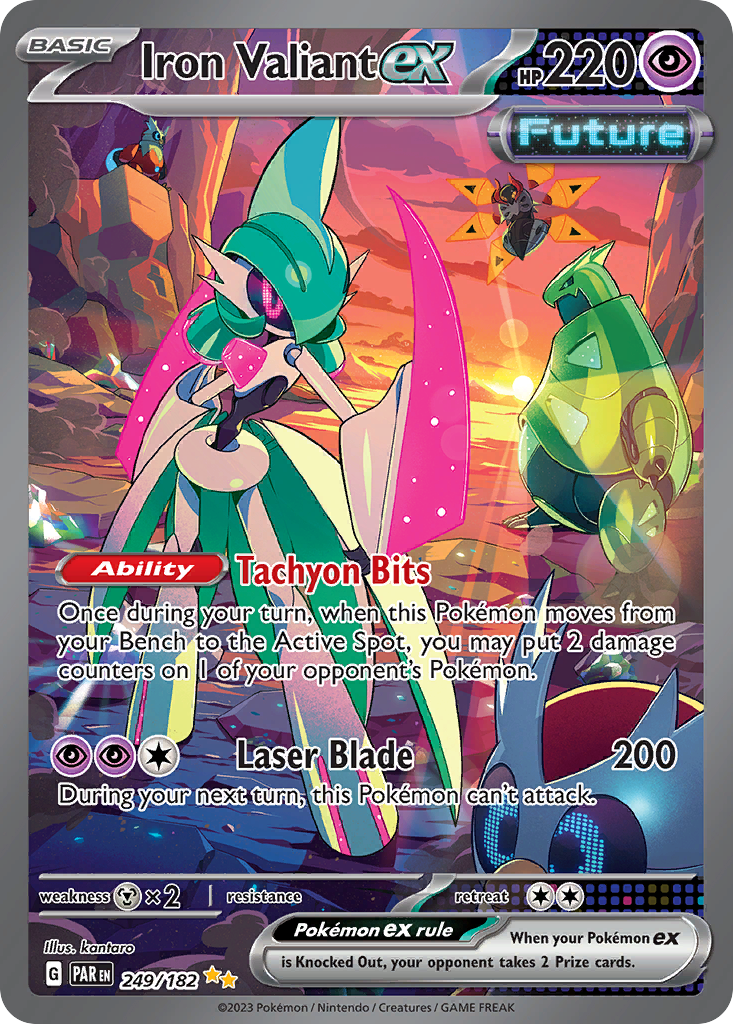 Iron Valiant ex 249 Paradox Rift Pokémon card