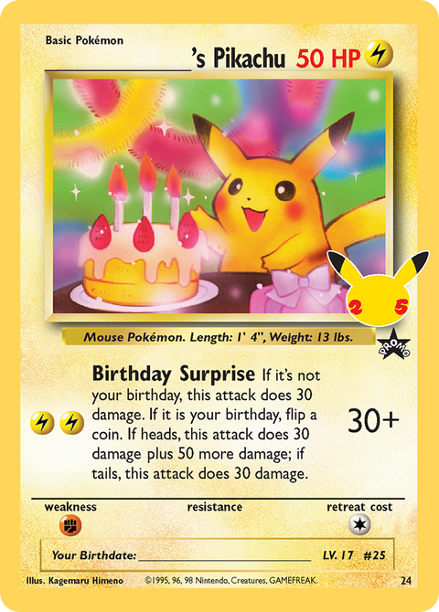 _____'s Pikachu 24 Celebrations: Classic Collection Pokémon card