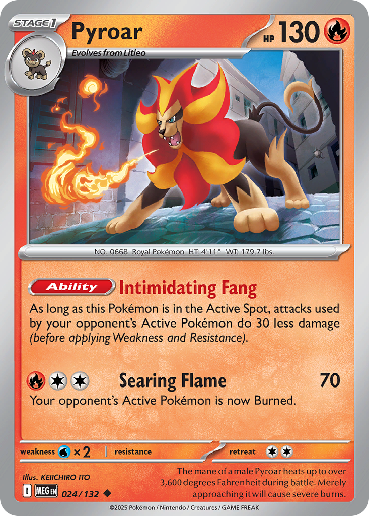 Pyroar 24 Mega Evolution Pokémon card