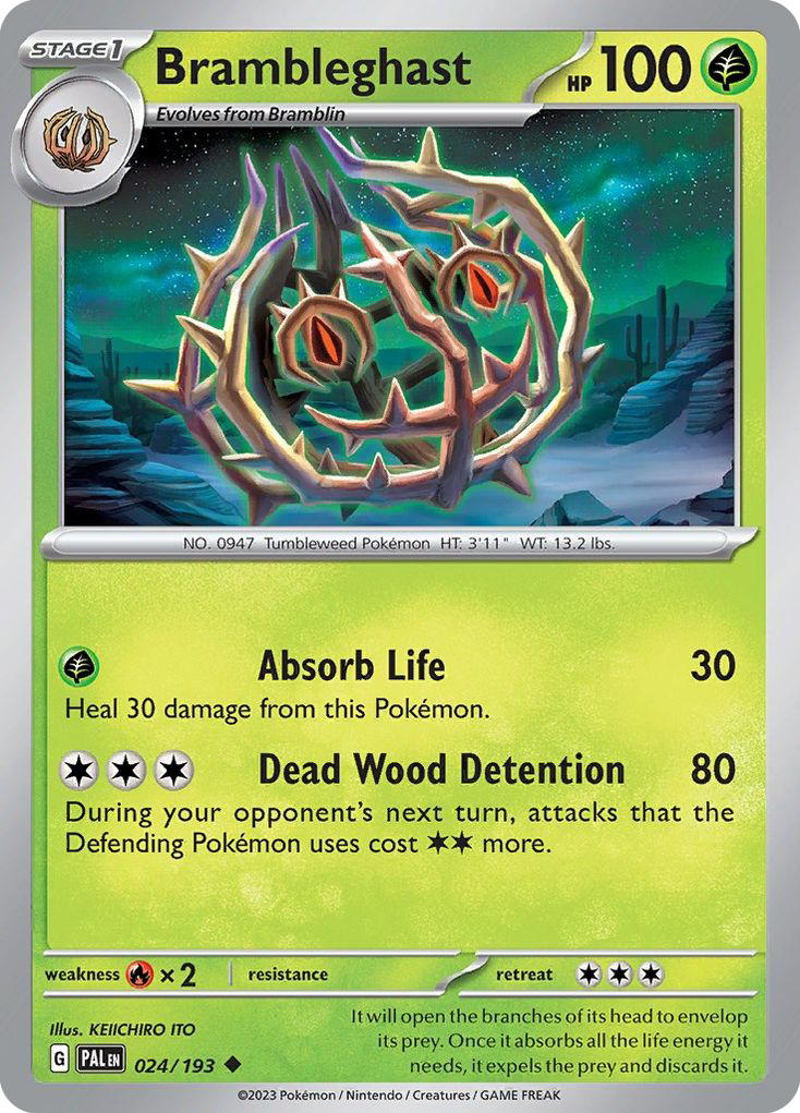 Brambleghast 24 Paldea Evolved Pokémon card