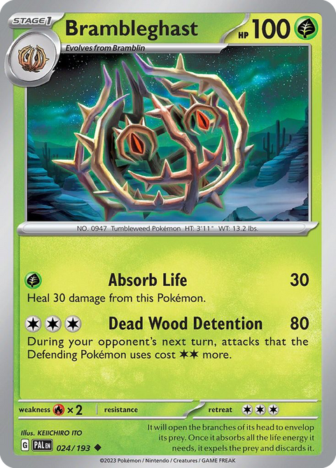 Brambleghast 24 Paldea Evolved Pokémon card