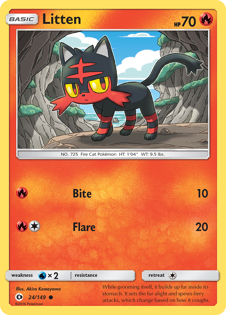 Litten 24 Sun & Moon Pokémon card