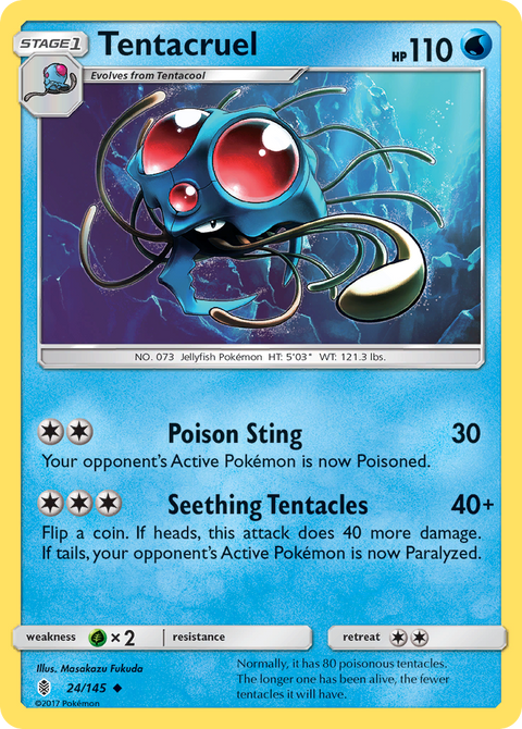 Tentacruel 24 Guardians Rising Pokémon card