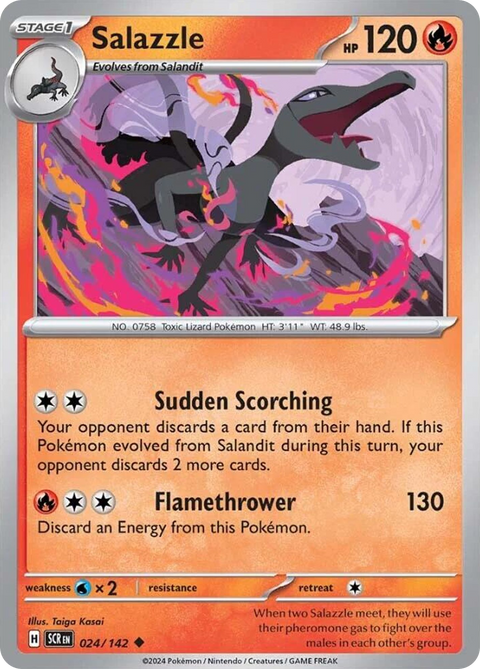 Salazzle 24 Stellar Crown Pokémon card
