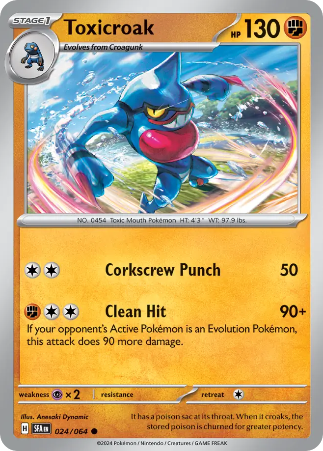 Toxicroak 24 Shrouded Fable Pokémon card