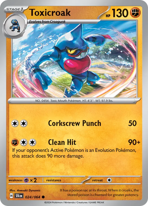 Toxicroak 24 Shrouded Fable Pokémon card