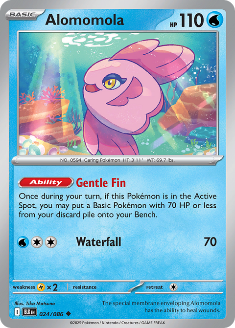 Alomomola 24 Black Bolt Pokémon card