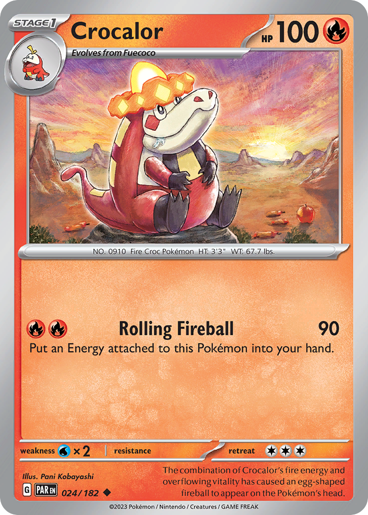 Crocalor 24 Paradox Rift Pokémon card