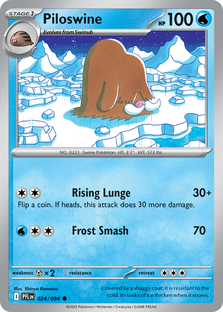 Piloswine 24 Phantasmal Flames Pokémon card