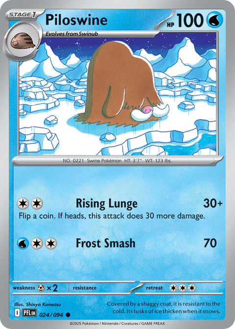 Piloswine 24 Phantasmal Flames Pokémon card