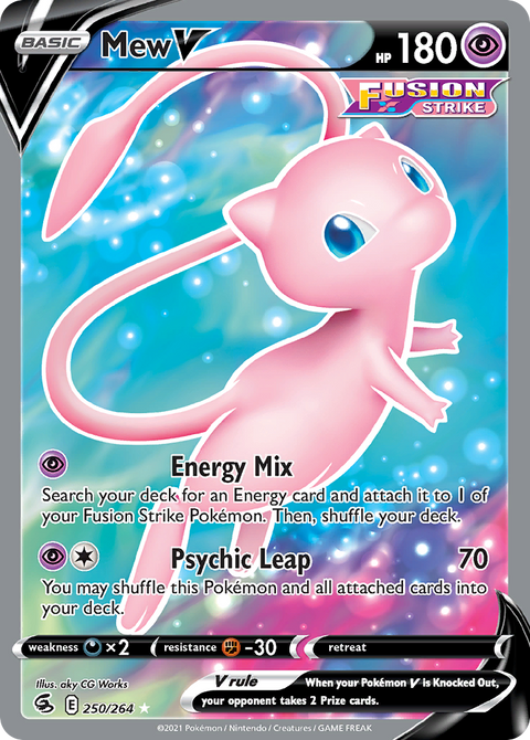 Mew V 250 Fusion Strike Pokémon card