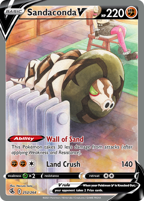 Sandaconda V 252 Fusion Strike Pokémon card