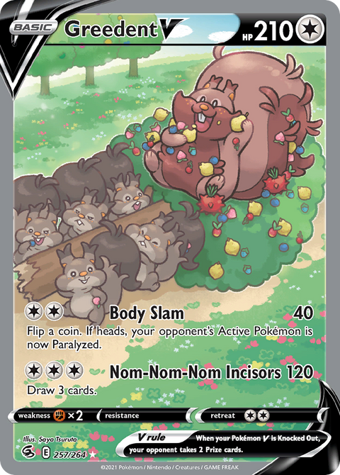 Greedent V 257 Fusion Strike Pokémon card