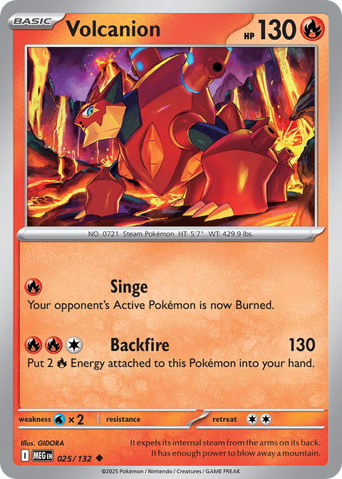 Volcanion 25 Mega Evolution Pokémon card