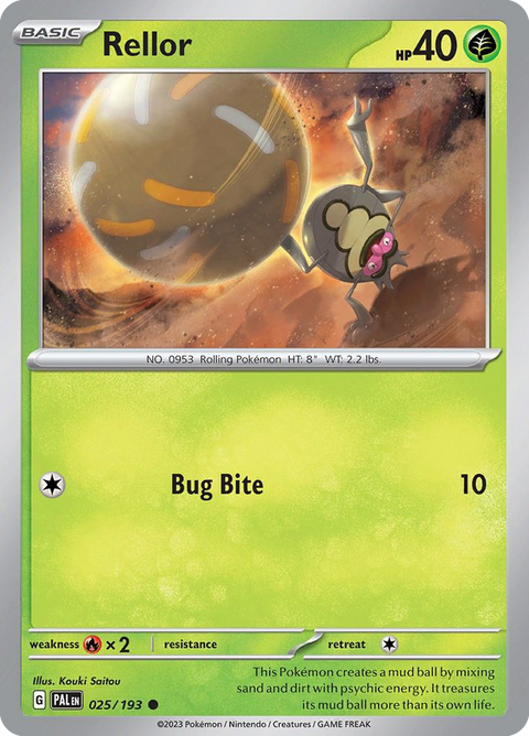 Rellor 25 Paldea Evolved Pokémon card