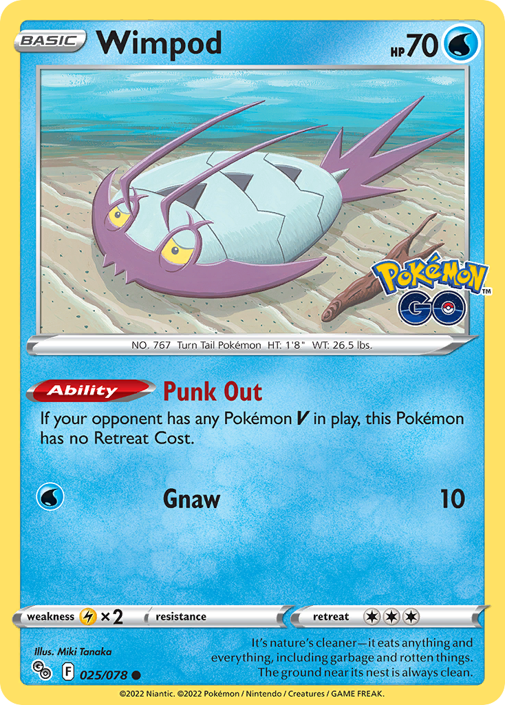 Wimpod 25 Pokémon GO Pokémon card