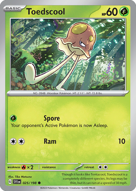 Toedscool 25 Scarlet & Violet Pokémon card