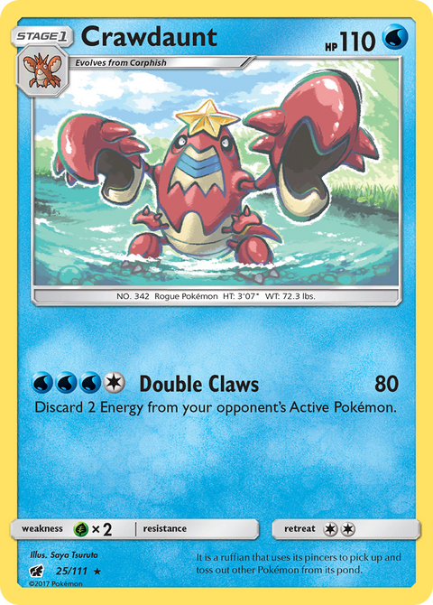 Crawdaunt 25 Crimson Invasion Pokémon card