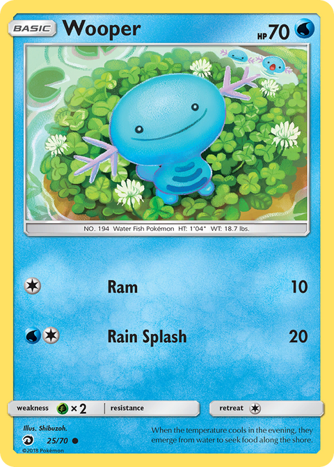 Wooper 25 Dragon Majesty Pokémon card