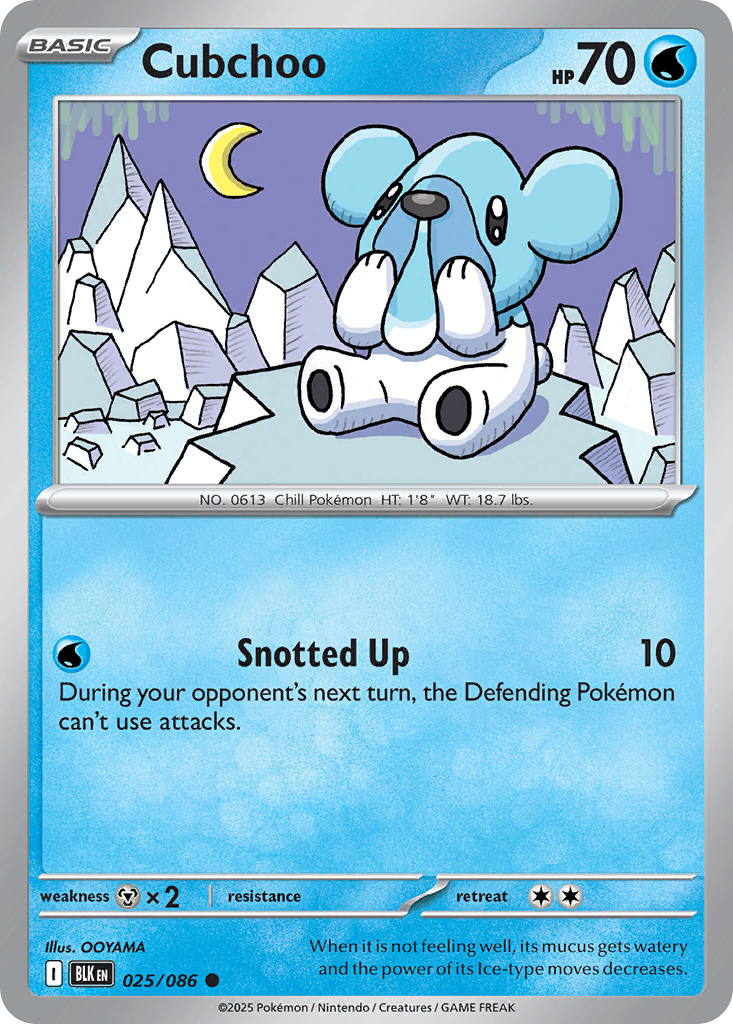 Cubchoo 25 Black Bolt Pokémon card
