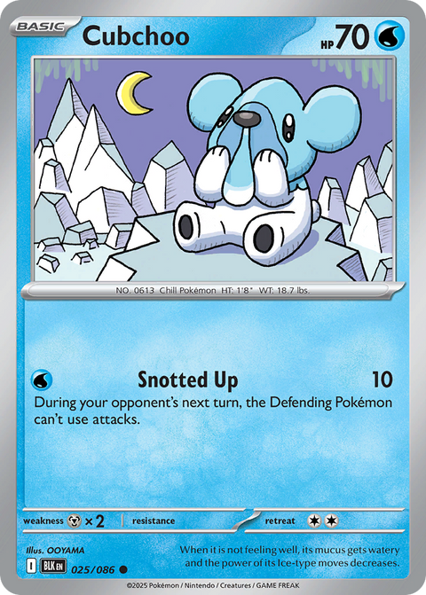 Cubchoo 25 Black Bolt Pokémon card