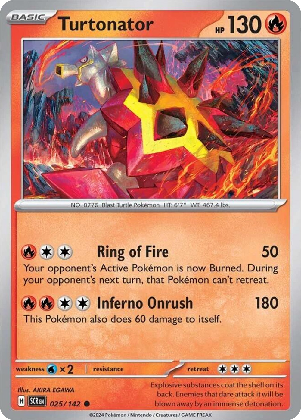 Turtonator 25 Stellar Crown Pokémon card