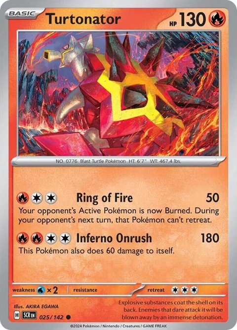 Turtonator 25 Stellar Crown Pokémon card