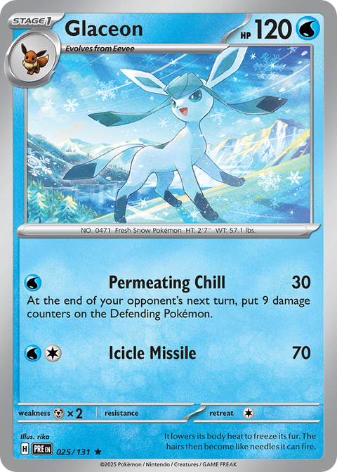 Glaceon 25 Prismatic Evolutions Pokémon card