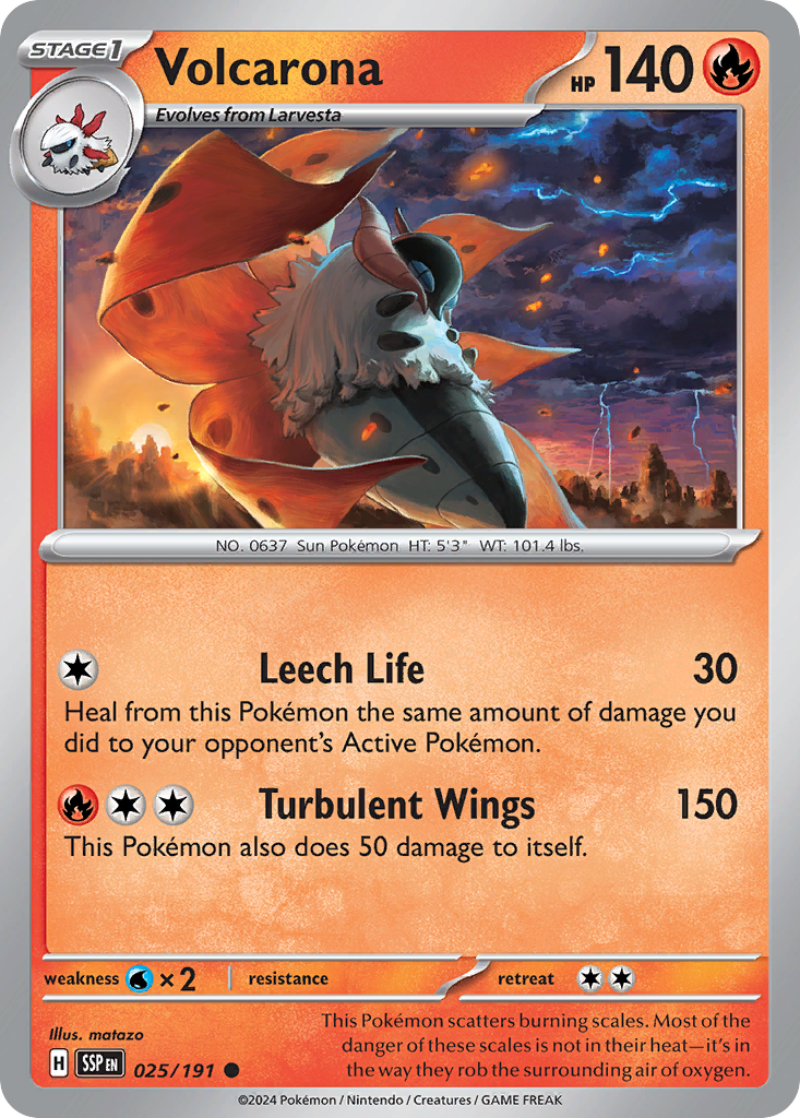Volcarona 25 Surging Sparks Pokémon card