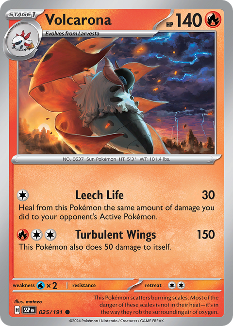 Volcarona 25 Surging Sparks Pokémon card