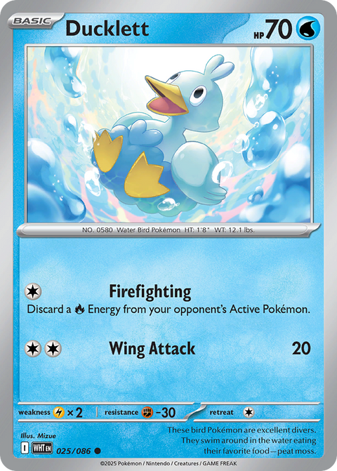 Ducklett 25 White Flare Pokémon card