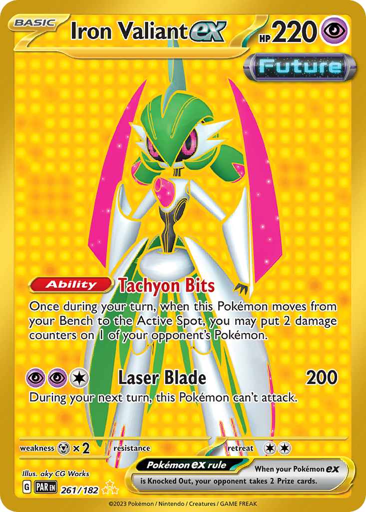 Iron Valiant ex 261 Paradox Rift Pokémon card