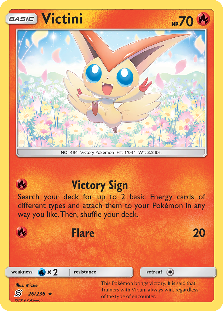 Victini 26 Unified Minds Pokémon card