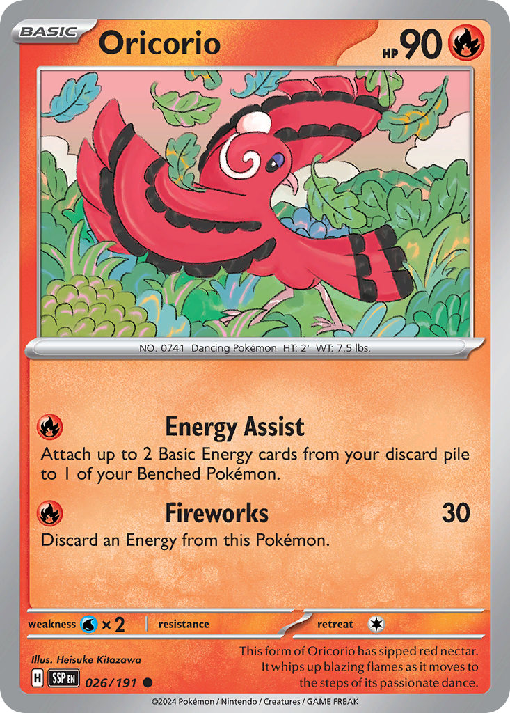 Oricorio 26 Surging Sparks Pokémon card