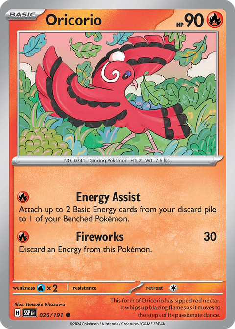 Oricorio 26 Surging Sparks Pokémon card