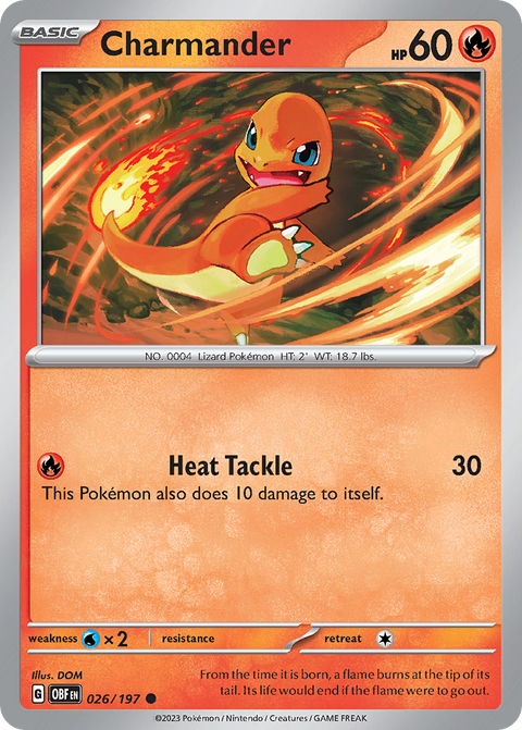 Charmander 26 Obsidian Flames Pokémon card