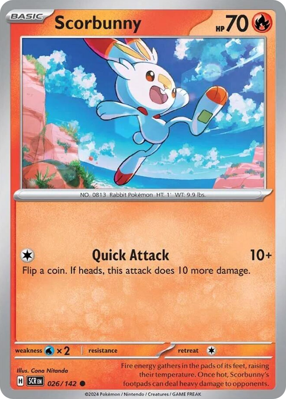 Scorbunny 26 Stellar Crown Pokémon card