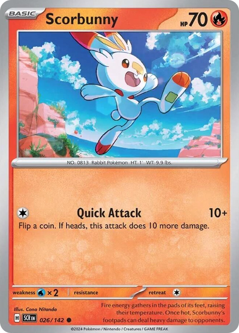 Scorbunny 26 Stellar Crown Pokémon card